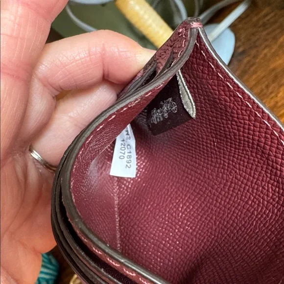 Coach Lavender, Berry & Deep Maroon Colorblock Slim ID Card Holder - Picture 3 of 6